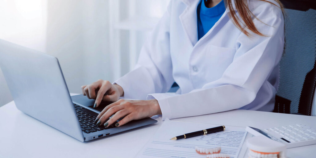 doctor writing blogs